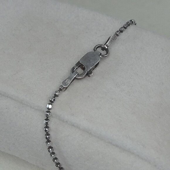 Vintage Italy 925 Sterling Silver Faceted Bead Chain Necklace – 15” - Picture 3 of 3